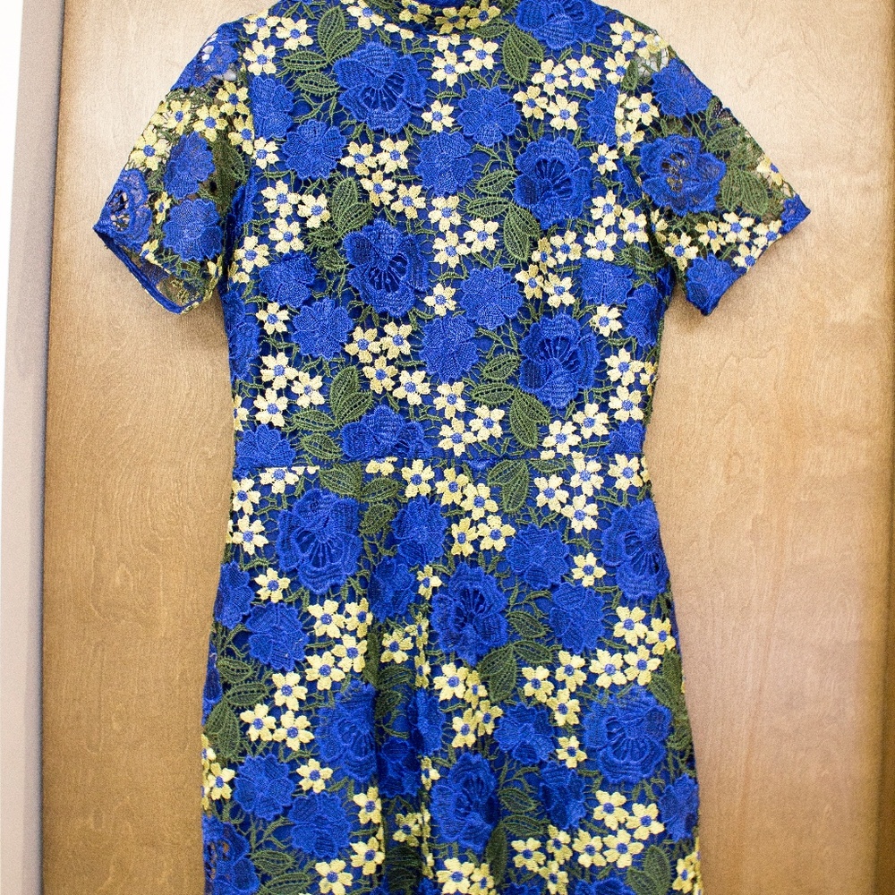 ASOS Blue, Yellow, green Sleeve Dress